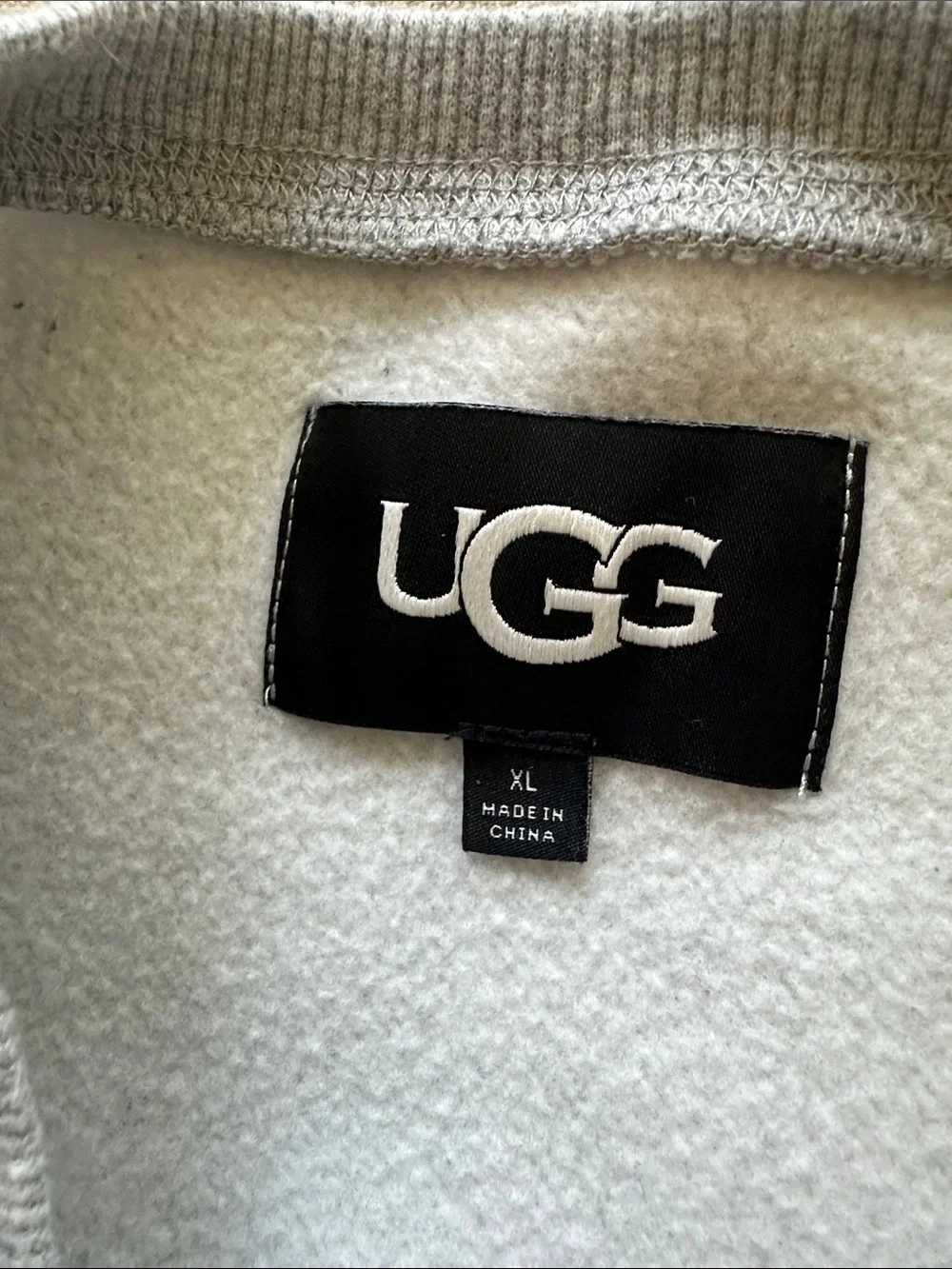 UGG Grey Crewneck Sweatshirt with Blush Appliqué Logo